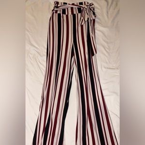 Windsor flare stripe tie pant